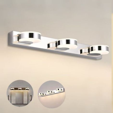 Lampe LED décorative, 9W, lumière chaude (3000K), 3 ampoules, applique murale de salle de bain, lampe de chevet de chambre. (1/5)