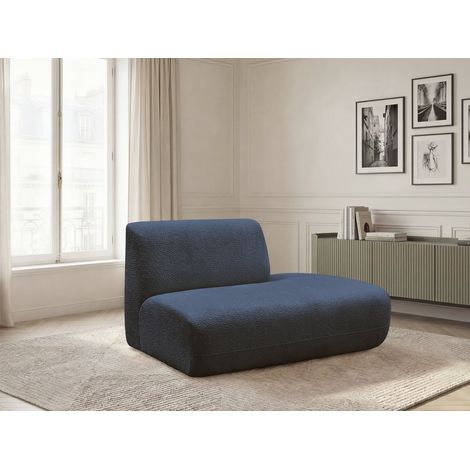 BOBOCHIC - Chauffeuse bout de canapé pour canapé modulable ANDA tissu chenille Angle droit Bleu foncé (1/5)