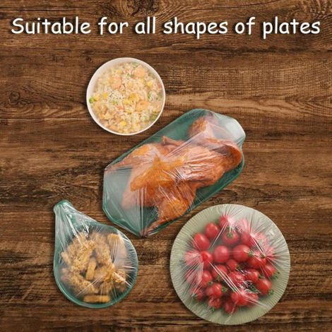 300 sacs conservation alimentaire rétractables réutilisables, boîte rangement fruits légumes viandes, film étirable élastique (1/5)