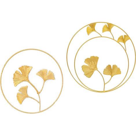 Décoration Feuille Ginkgo en Métal, Sculptures Murales en fer Vintage, Convient Chambre Coucher, Salon, Bureau, Décoration Moderne, aux Accessoires Photo (1/5)