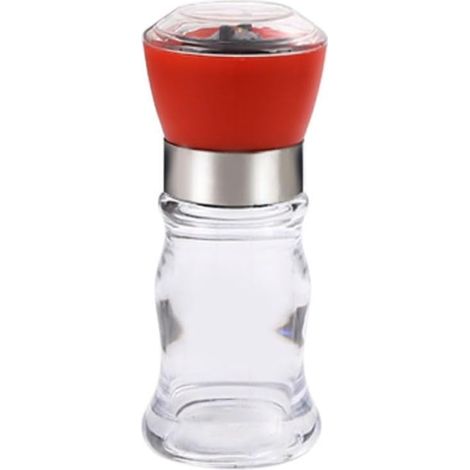 1 moulin à épices, moulin à sel et poivre manuel réglable, flacon à épices, récipient à épices pour la cuisine (rouge) (1/5)