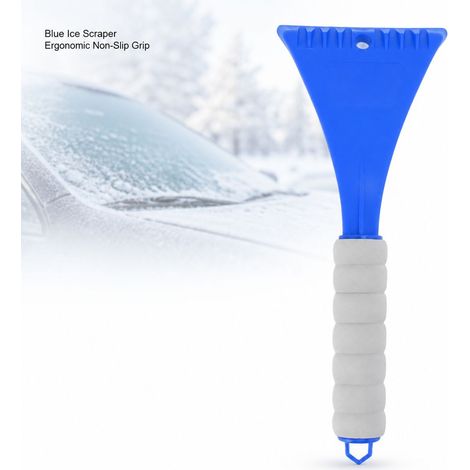 Raschietto per ghiaccio - Senza marchio - Modello ergonomico da 27 cm in PP/EVA blu con impugnatura antiscivolo e angoli arrotondati per parabrezza (1/5)