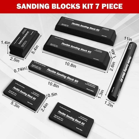 Kit de 14 Blocs de Ponçage avec Feuille de Papier de Verre, Abrasifs Manuels pour Carrosserie Automobile, pour Ponçage de Peinture (1/5)
