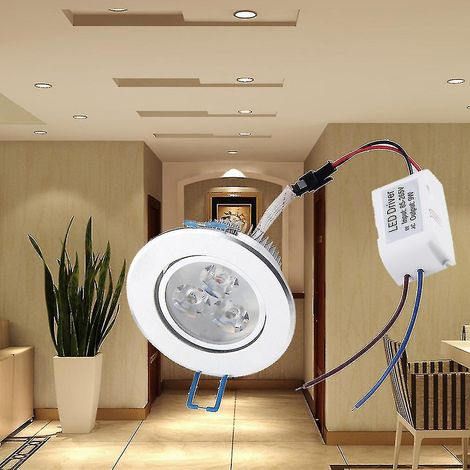 Ampoule LED encastrable 9W/12W + driver LED blanc chaud (1/4)