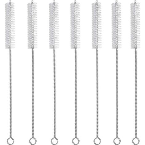 7 Pièces Goupillon Nettoyage en Acier Inoxydable, 30 cm Brosses de Nettoyage en Nylon, pour Nettoyer Les pailles, Les Tubes de Bouteille (1/5)