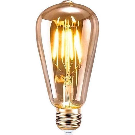 Lot de 1 ampoule rétro américaine E27, ambrée blanc chaud 2700K, 4W LED Edison à filament (1/5)