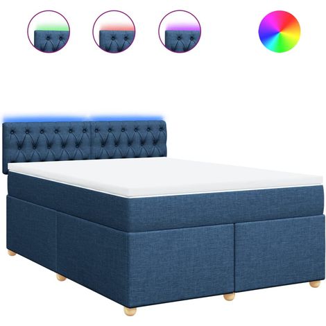 Maison Exclusive - Giroletto a Molle con Materasso Blu 140x200 cm in Tessuto (1/5)