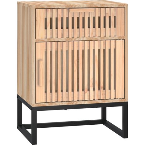 Comodino con vano con anta e cassetto 40 x 30 x 55,5 cm derivati del legno e ferro DEC032950