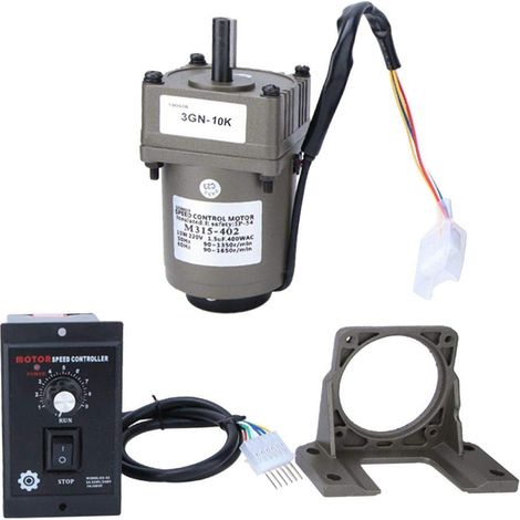 Ej.Life Hohe Drehmomente Einstellbarer Getriebemotoren Umkehrbarer Getriebemotor M315-402 AC 220V, Einphasen Asynchronmotor 15 W Umkehrbare Geschwindigkeit Elektromotor mit Steuerungshalterun (1/5)