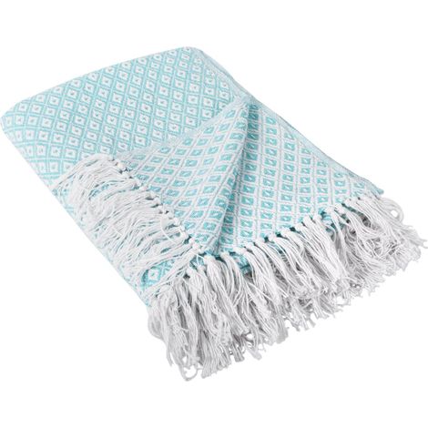 100% Coton Diamant Couvre-lit à Chevrons pour intérieur/extérieur, Camping, barbecues, plages, Couverture de Tous Les Jours (1/5)