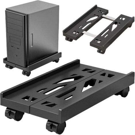 PC-Unterbauständer: Mobiler CPU-Ständer mit feststellbaren, rutschfesten Rollen, höhenverstellbarer PC-Tower-Ständer, PC-Tower-Stützwagen für die meisten PCs