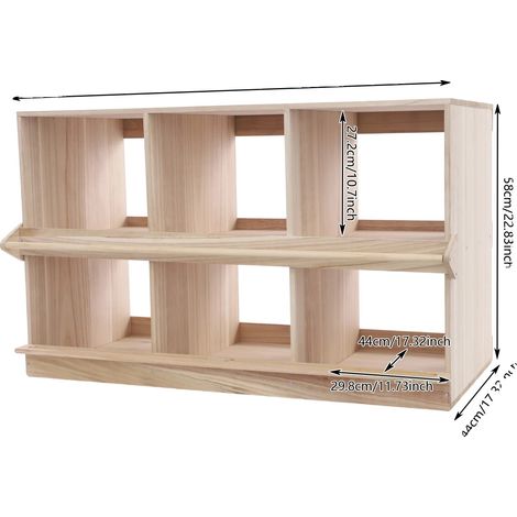 Hühner-Nistkasten, 6 Fächer, freistehendes Design, GELB (1/2)