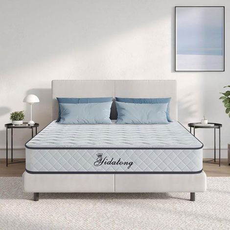 Matelas 140x190 cm - Ép 28 cm, Hybride - Ressorts Ensachés + Mousse mémoire de Forme, H3 Fermeté Moyenne (1/5)