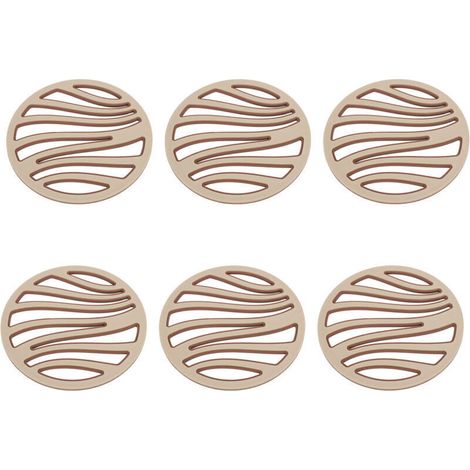 Lot de 6 dessous de plat élégants, isolés, résistants à la chaleur, en silicone PP, antidérapants, anti-brûlures, pour la maison, le café, le restaurant, (1/4)