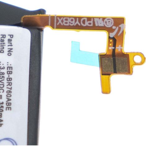 vhbw Batterie remplacement pour Samsung EB-BR760ABE, EB-BR760 pour smartwatch montre connectée bracelet fitness (350mAh, 3,85V, Li-polymère)