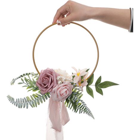 Couronne de fleurs artificielles pour mariage, demoiselles d'honneur, enterrement de vie de jeune fille, cérémonie, anniversaire, violet clair (1/2)