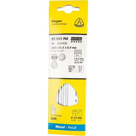 KLINGSPOR BRZESZCZOT DO PIŁY SZABLASTEJ 150x25,4x0,9mm RS 993 MA /5szt.