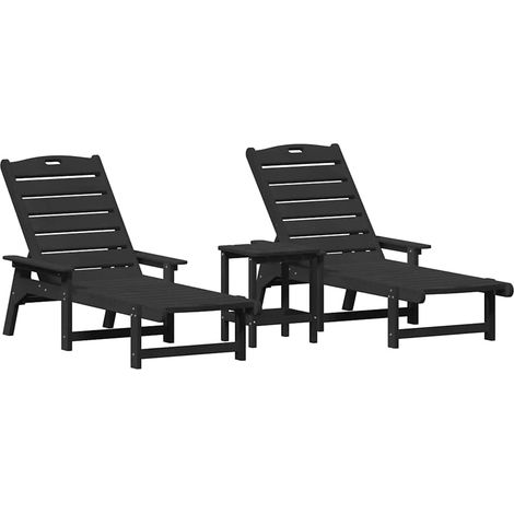 Maison Exclusive - Sonnenliege 3 pcs Schwarz Polyethylen