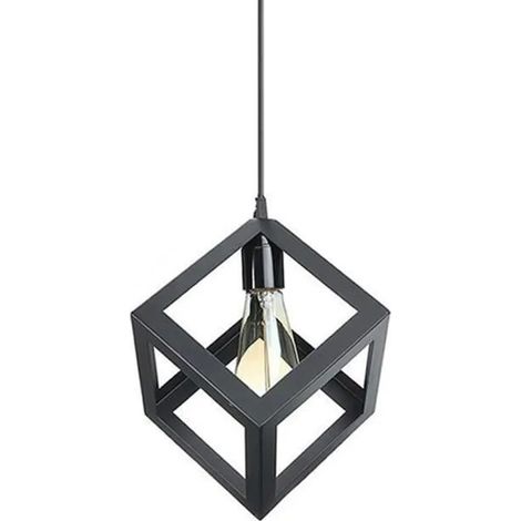U-DO Lustre Intérieur design Vintage 1628cm Suspension forme Carré en Fer Noir pour Entrée Escalier (1/3)