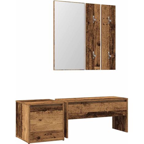 Maison Exclusive - Garderoben-Set Altholz-Optik Holzwerkstoff