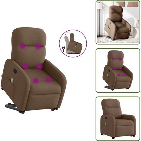 Massagesessel mit Aufstehhilfe Braun Stoff - Massagesessel Mit Aufstehhilfe - Massagesessel - Relaxsessel - Sessel
