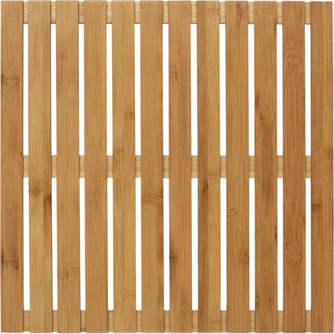 Tapis de bain en bambou 50x50cm – Antidérapant pour salle de bain, piscine, sauna – Résistant à l'eau et facile à nettoyer