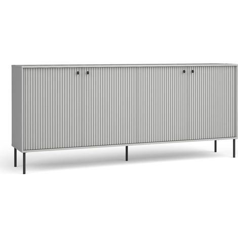 AX LIVING Kommode Modern Irelis 207 cm Grau Schwarz Industrial