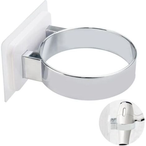 Porte Sèche Cheveux Mural Adhésif 85MM Titulaires de Sèche-Cheveux en Plastique Support Sèche Cheveux sans Perçage Universel Charge Maximale 3 kg pour Ranger Le Sèche-Cheveux(Blanc) (1/4)