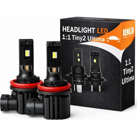 2x AMPOULES H11 LED Tiny2 ULTIMA +480% - 3600Lms réels 16W équivalent 50W CANBUS - XENLED - voiture moto - ratio 1:1 - plug&play (1/5)
