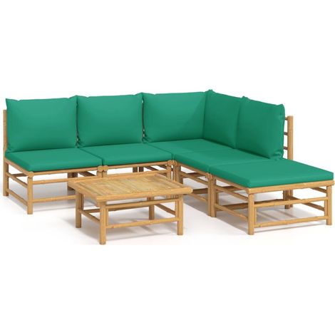 Maison Exclusive - Set Salotto da Giardino 6pz con Cuscini Verdi Bambù