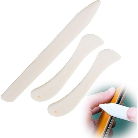 3 Pièces Plioir en Os Outil à Plier, Plioir Scrapbooking Plieur à Papier en Os Naturel avec Pointe Arrondie, Reliure en Os de Papier pour Plier le Papier de Carte/Lignes de Marquage-Plastique (1/5)