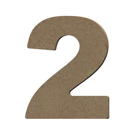 Chiffre 2 en bois MDF à décorer - 8 cm