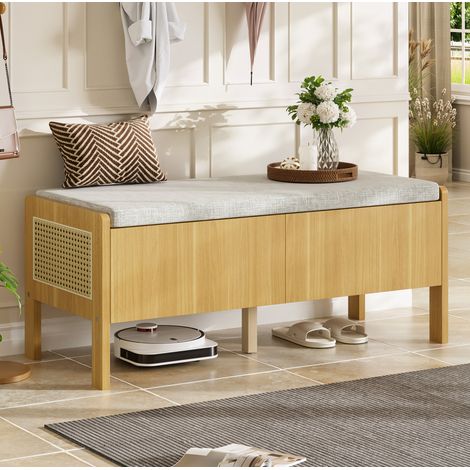 Mobile scarpiera con 2 cassetti in bamboo 113 cm OKMYHOME (1/5)
