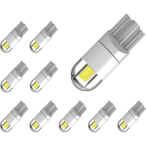 Filiyano-10 ampoules LED T10 194 168 W5W 1,5W 6000K Blanc 3030, éclairage de plafonnier, liseuse de carte, éclairage de portière, éclairage de (1/5)