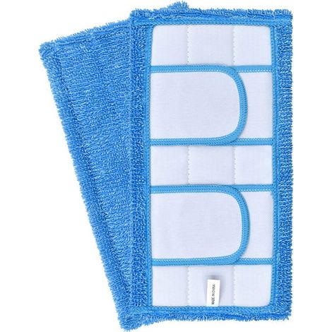 Lingette de Rechange pour Balai à Franges Microfibre Utilisable pour Nettoyage Humide et Sec Maison Réutilisable,2 piece-bleu (1/5)