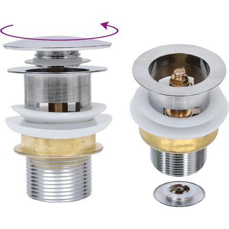 vidaXL Scarico a Pressione Senza Troppopieno Argento 6,4x6,4x9,1 cm (1/5)