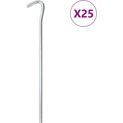 Zeltheringe 25 Stk. 23 cm Ø7 mm Verzinkter Stahl