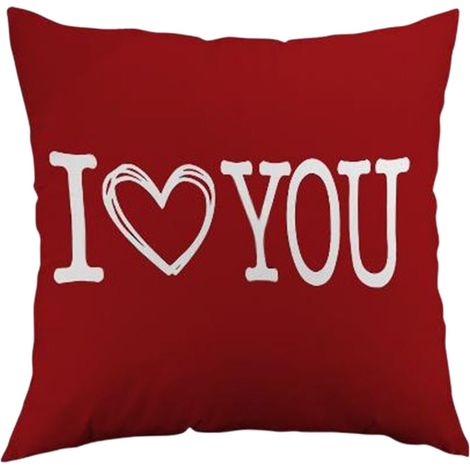 Housse De Coussin - Linen - Motif Coeur - Pour Canapé Et Lit - 45 X 45 Cm - Décoration Festive Saint Valentin - 1 Pièce (1/5)