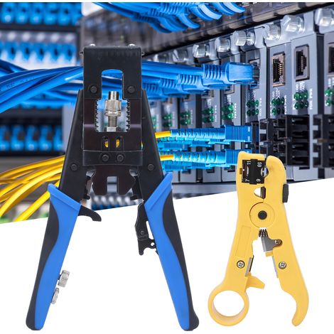 Pince à sertir et dénuder pour câbles coaxiaux F/BNC/RCA, pince à sertir par compression, pince réseau (1/5)