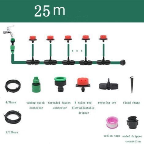 Kit Irrigation Goutte À Goutte - 1 Pièce - Système DIY Avec Micro Arroseurs Et Tuyau De 25 M - Pour Jardin Serre Potager Pelouse (1/4)