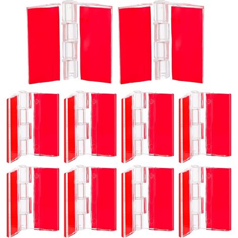 CSPARKV - 12 bisagras de plástico acrílico transparente autoadhesivas para gabinetes, tapas de acuarios, muebles y vitrinas (35 x 30 mm) (1/5)