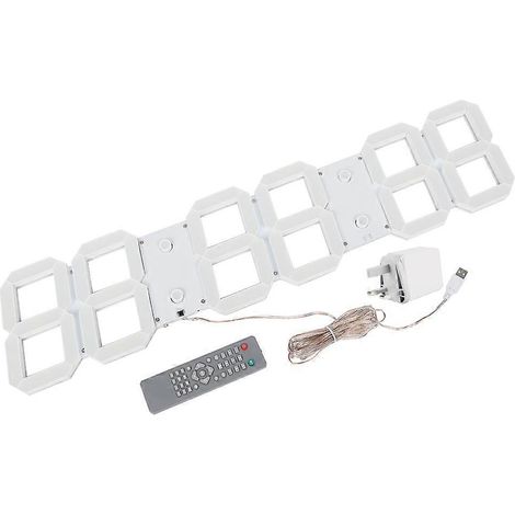 Digitale LED-Wanduhr mit 6-stelliger Anzeige, durchbrochenes Design, große elektronische Uhr für Büro und Zuhause (1/5)