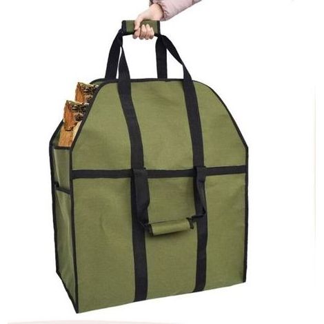 Sac de Rangement pour Bois de Chauffage Sac de Transport pour bûches Heavy Duty Oxford Cheminée Poêle à Bois Accessoires Sac de Rangement Grande cap (1/4)