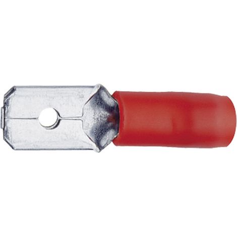 Cosse à languette mâle 2.8 x 0.5 mm Klauke 8201C 180 ° partiellement isolé rouge 1 pc(s)