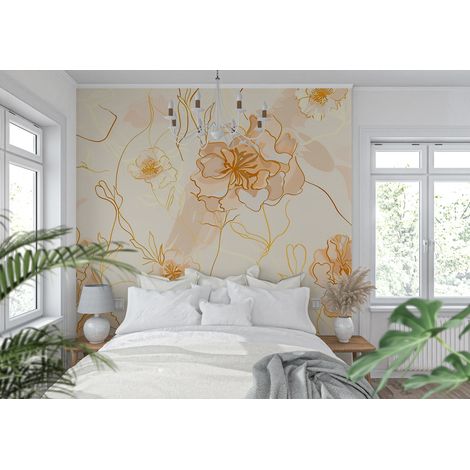 Papier peint ton orange - 150 x 250 cm (1/2)