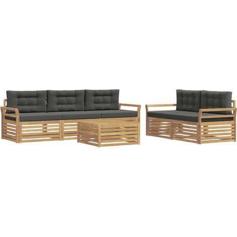 Outdoor Sofa Set 6 pcs White and Anthracite vidaXL (1/5)