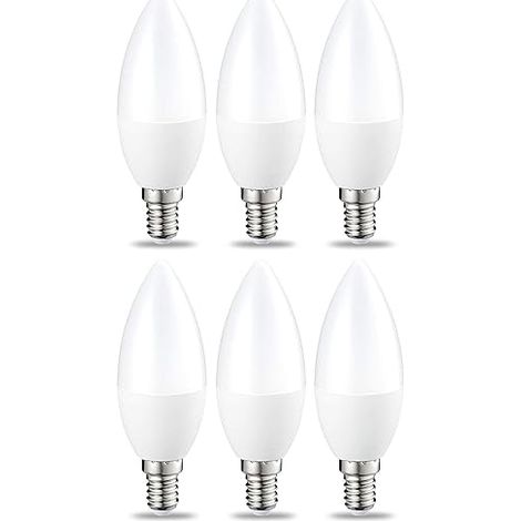 6 emballé avec une petite Ampoule LED en forme de flamme E14 bouchon à vis 4.9w (équivalent à 40W) lumière blanche chaude non dimmable (1/4)