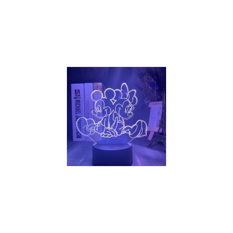 3D-Nachtlicht mit Mickey- und Minnie-Mouse-Motiv, Touchscreen, 16 Farben, Fernbedienung - Crezuo (1/3)