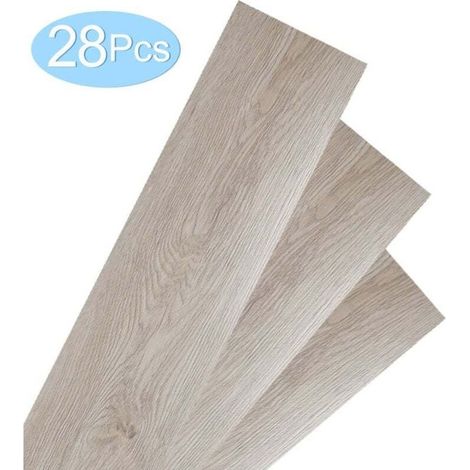 Ca. 4 m² Vinylboden in Eichenoptik, XU, selbstklebendes Laminat-Vinyl in Weiß-Eiche, hochwertiges, langlebiges und zuverlässiges Produkt aus ausgewählten Materialien, normkonform, einfach zu verlegen 