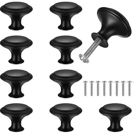 (10 Stück) Möbelgriffe, 27 mm runde Türknöpfe, Edelstahlgriffe, Schrankgriffe mit Schrauben, Küchentürgriffe (1/5)